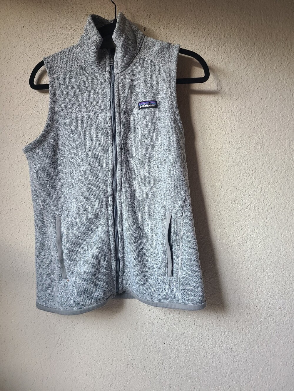 Patagonia Light Gray Full-Zip Fleece Vest Women's Size M - Picture 1 of 9